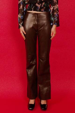 Vintage Jeanette Andral Chocolate Brown Leather Pant