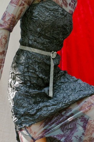 Asymmetrical Texture Slip Dress