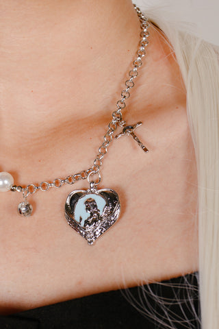 Asymmetrical Angel Heart Necklace