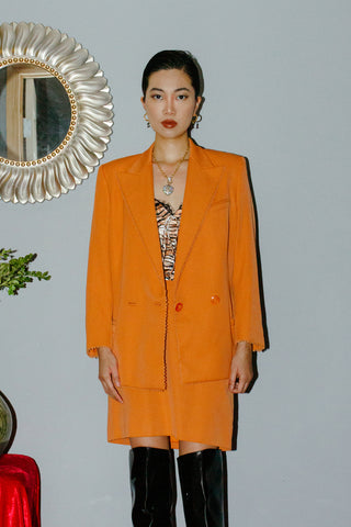 Vintage Gianni Versace Couture Wool Blazer with Lace Trim 2-Piece Suit Set