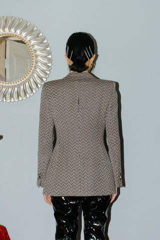 Vintage Giorgio Armani Hourglass Tweed Wool Blazer