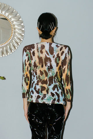 Vintage Alberto Makali Abstract Nature Knitted Top