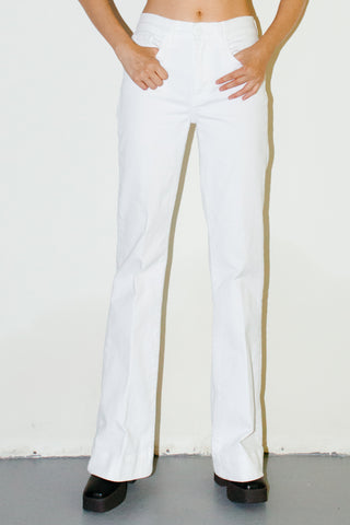 Ralph Lauren 748 Flare Leg with RL Gold Logo White Jeans