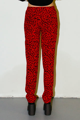 Nanette Lepore Animal Print Red Ankle Length Pant