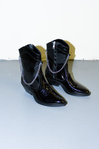 Zarqua Patent Leather Cowboy Boots