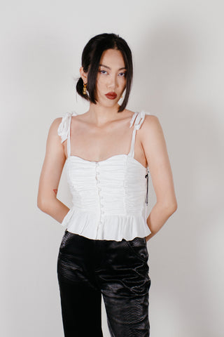 ASTR The Label Duffy Sweetheart Neck Top in White