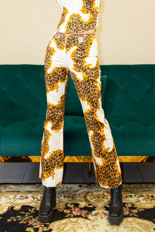 Miaou x Urban Outfitters Exclusive Printed Morgan Pant in Taupe