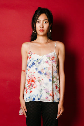Theory Vaneese Floral Silk Cami Top