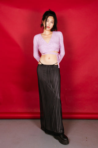 Vintage Vivienne Tam Mesh Striped Maxi Skirt