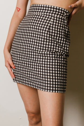 Vintage Moschino Cheap and Chic Virgin Wool Gingham Mini Skirt