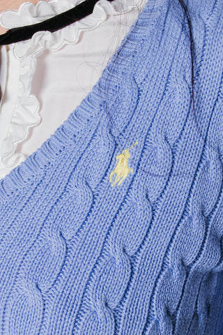 Ralph Lauren Sport V-neck Cable Knit Sweater