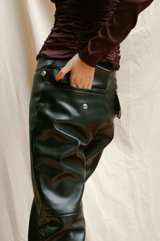 Acne Studios Svanborg Embellished Faux Leather Biker Pants