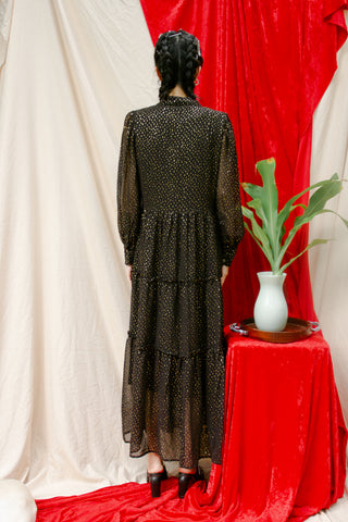 Rue De Femme Black Gold Lokke Maxi Dress