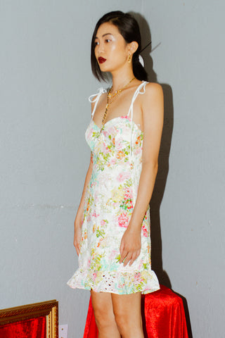 ASTR The Label Mirielle Floral Print Eyelet Dress