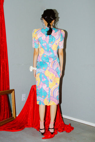 Vintage Adrianna Papell Silk Colorful 2-Piece Set