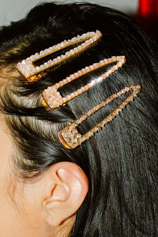 Anthropologie Gemstone Hair Clip Set of 3
