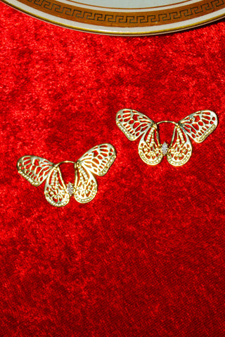 Butterfly Huggie Hoop Earring in Gold