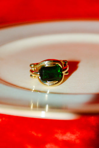 Emerald Chain Link Ring
