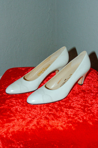 Vintage Salvatore Ferragamo Classic Brogue Heels