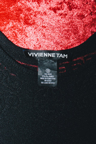 Vintage Vivienne Tam Patterned Wool Sleeveless Top