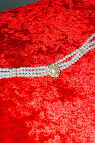 Faux Pearl Layered Pendant Necklace