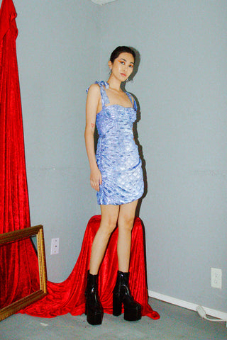 Lioness Senorita Eyelet Tie-Shoulder Mini Dress
