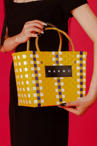 Marni Market Woven Charity Basket Shopping Tote Bag