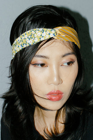 Anthropologie Yellow Floral Twist Headband